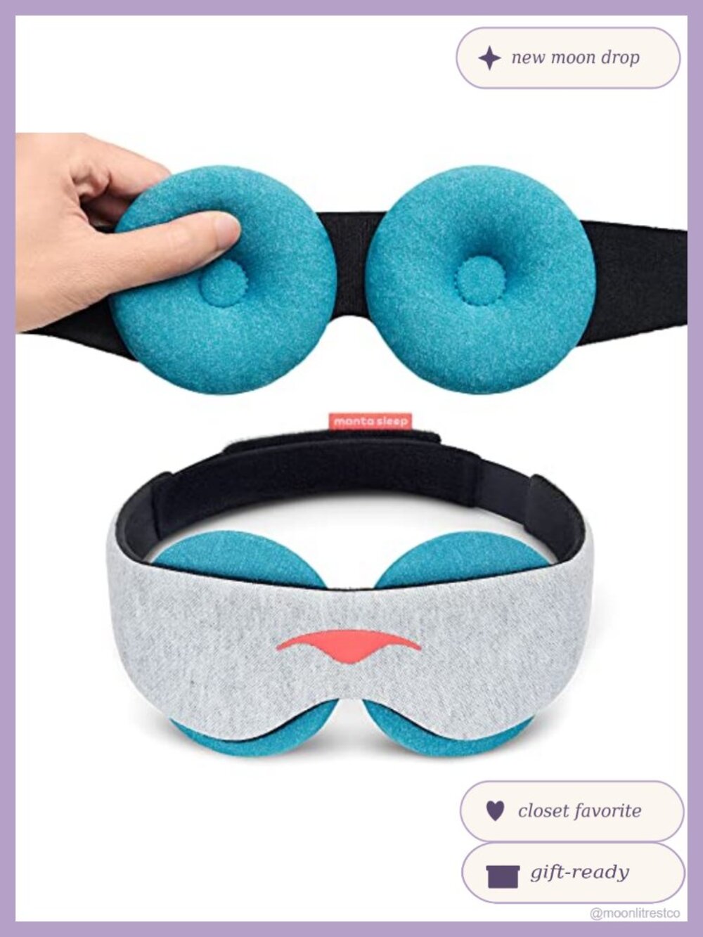 Cooling Blackout Sleep Mask with Reusable Ceramic Pads, Adjustable